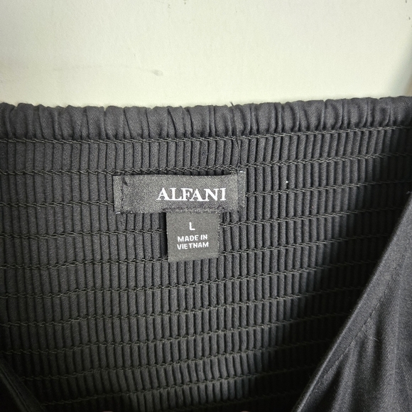 Alfani Button Front Midi Dress Women's L‎ Minimalist Neutral Goth Dark Feminine - Picture 7 of 13